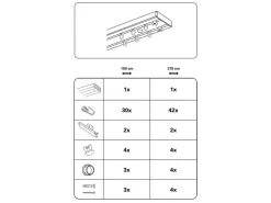 Gardinia Vorhangschienen-Set 2-Lauf Schwarz 150 cm