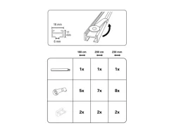 Outlet Gardinia Vorhangschienen-Set Lucy 1-läufig 200 cm Weiß