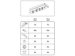 New Gardinia Vorhangschienen-Set 1-Lauf Schwarz 150 cm