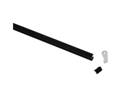 Discount Gardinia Vorhangschienen-Set Lucy 1-läufig Schwarz-Matt 160 cm Schwarz Matt