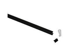 Discount Gardinia Vorhangschienen-Set Lucy 1-läufig Schwarz-Matt 200 cm Schwarz Matt