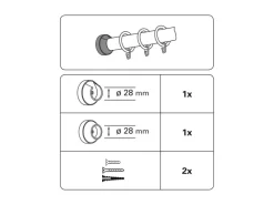 Gardinia Wandlager Lugano für Ø 28 mm 2-er Pack