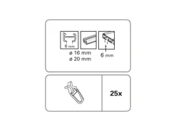 Gardinia X-Gelenkgleiter Schwarz 25-er Pack