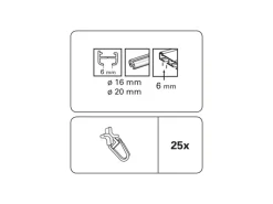 Outlet Gardinia X-Gelenkgleiter Weiß 25-er Pack