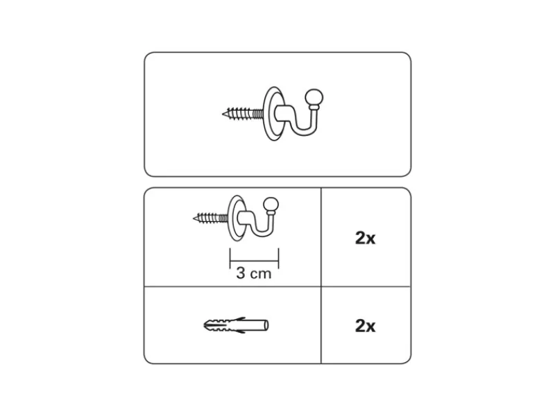 Gardinia Zierhaken Barock 3 cm