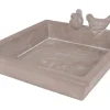 New Garten-Vogeltränke Quadratisch 30 cm x 30 cm Grau