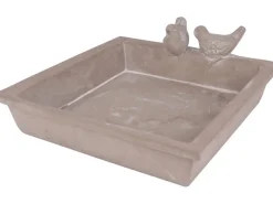 New Garten-Vogeltränke Quadratisch 30 cm x 30 cm Grau