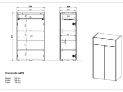 Clearance Germania Kommode Forano 4499 Graphit Eiche 56 cm x 98 cm x 34 cm Grafit Eiche