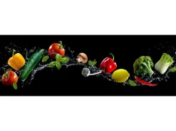 Pro Art Glasbild Flying Vegetables 80 cm x 30 cm