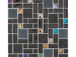 Glasmosaikmatte Black Rainbow 30 cm x 30 cm