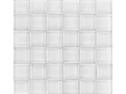 Sale Glasmosaikmatte 3D White glänzend 25,8 cm x 25,6 cm