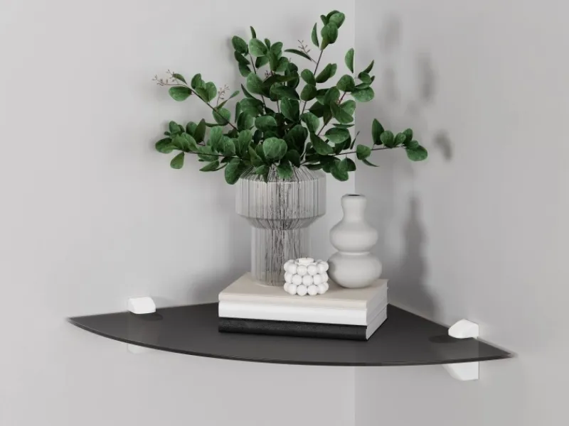 Outlet Glasregal Bransley 0,6 cm x 25 cm x 25 cm Schwarz