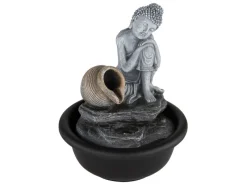Clearance Globo Brunnen Fontana Buddha Kunststoff Schwarz Matt