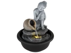 Clearance Globo Brunnen Fontana Buddha Kunststoff Schwarz Matt