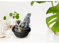 Clearance Globo Brunnen Fontana Buddha Kunststoff Schwarz Matt