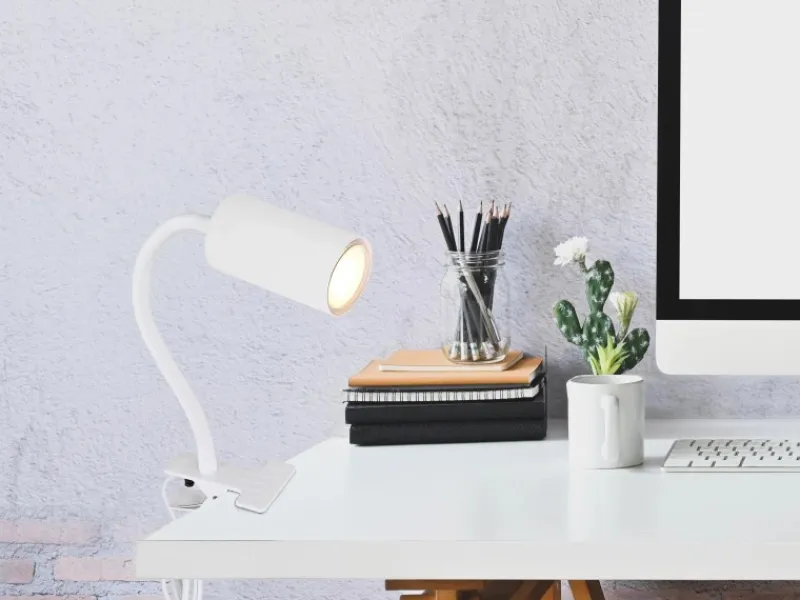 Sale Globo Klemmstrahler Robby 1-flammig Weiß matt 290 x 100 x 415 mm