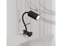 Sale Globo Klemmstrahler Robby 1-flammig Schwarz matt 290 x 100 x 415 mm