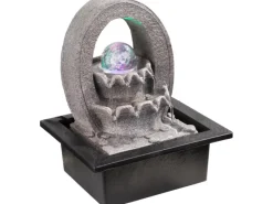 Globo LED-Brunnen Albert Kunststoff Grau