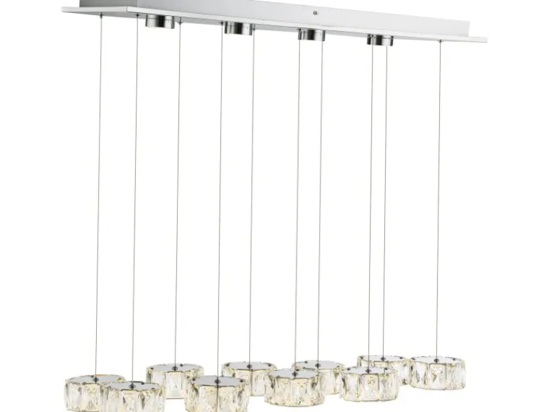 Hot Globo LED-Pendelleuchte Amur Chrom 14-flammig