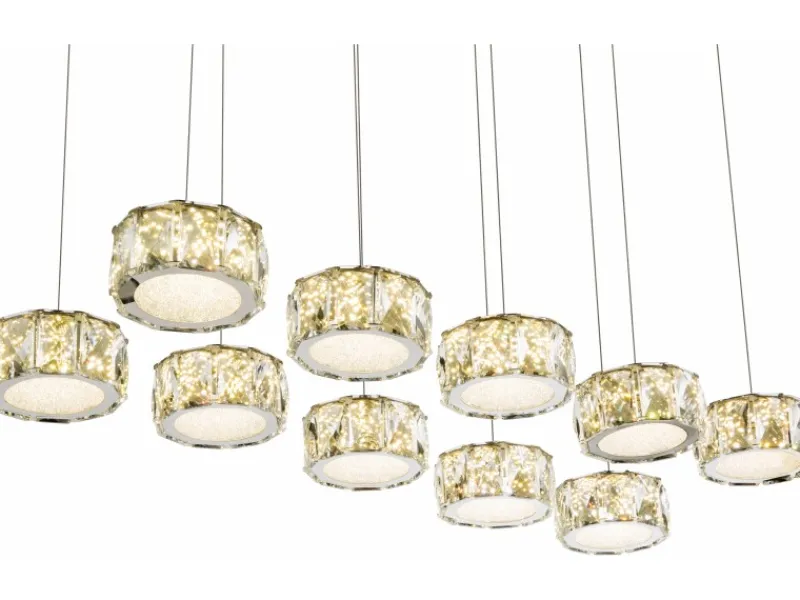 Hot Globo LED-Pendelleuchte Amur Chrom 14-flammig