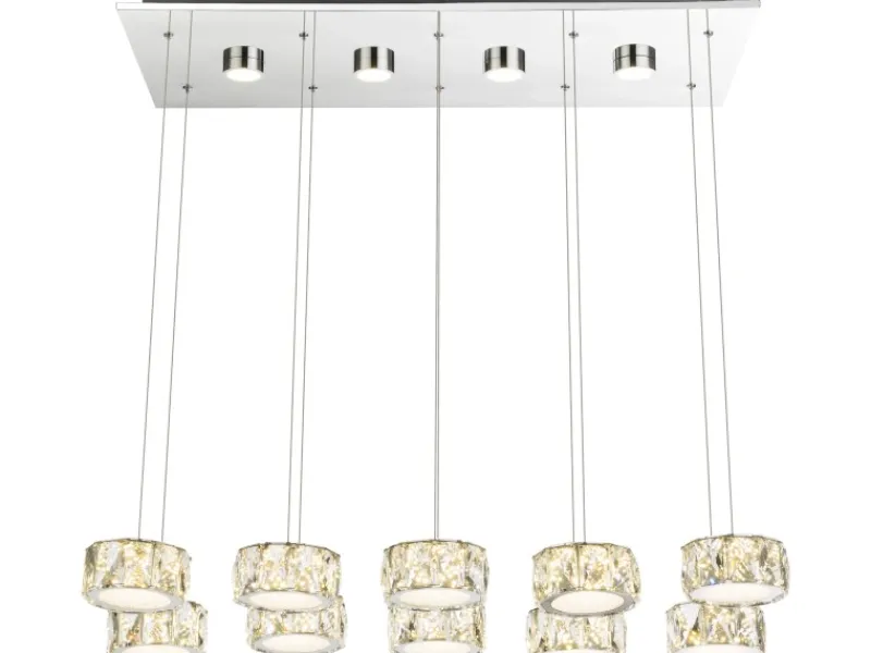 Hot Globo LED-Pendelleuchte Amur Chrom 14-flammig