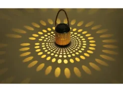 Globo LED-Solaraußenleuchte Laterne in Bambusoptik zum Hängen oder Stellen