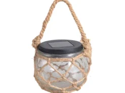 Clearance Globo LED-Solaraußenleuchte mit Textilband und Glas klar