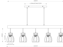 Globo Pendelleuchte Mina Metall Schwarz