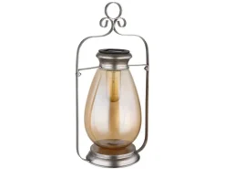 Globo Solarleuchte Metall 36,5 cm Silber Antik