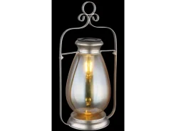 Globo Solarleuchte Metall 36,5 cm Silber Antik