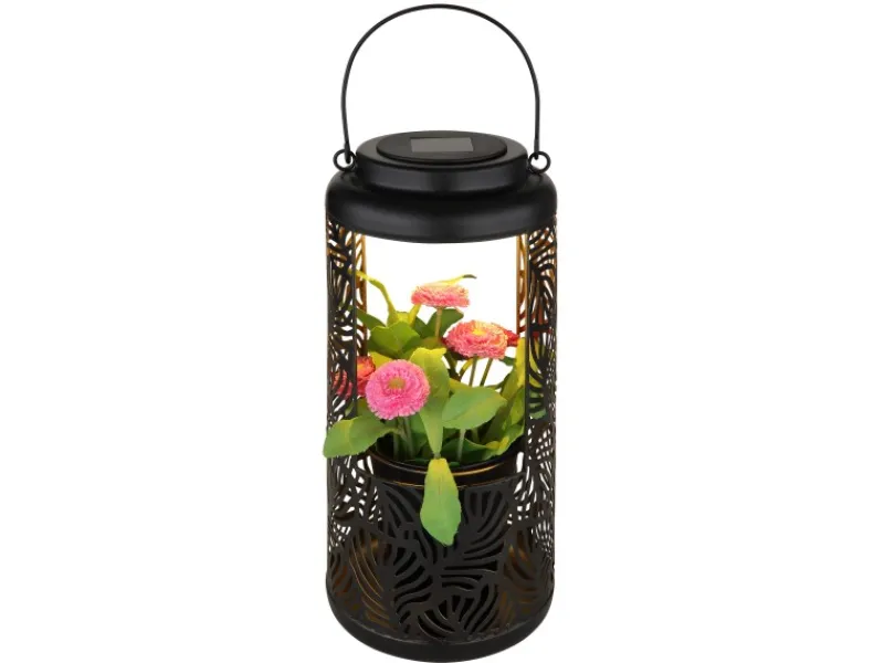 Globo Solarleuchte Metall 41 cm Schwarz Matt