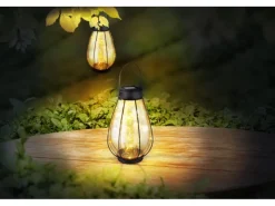 Clearance Globo Solarleuchte Metall 30 cm Schwarz Matt