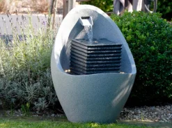 Clearance Dobar Großer Design-Gartenbrunnen in Ei-Form 49,5 cm x 49,5 cm x 66,5 cm