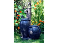 Online Dobar Großer Design-Gartenbrunnen mit Handpumpe 47,5 cm x 38,5 cm x 84 cm