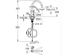 Grohe QuickFix Einhebel-Spültischarmatur Start Loop Chrom mit Brause