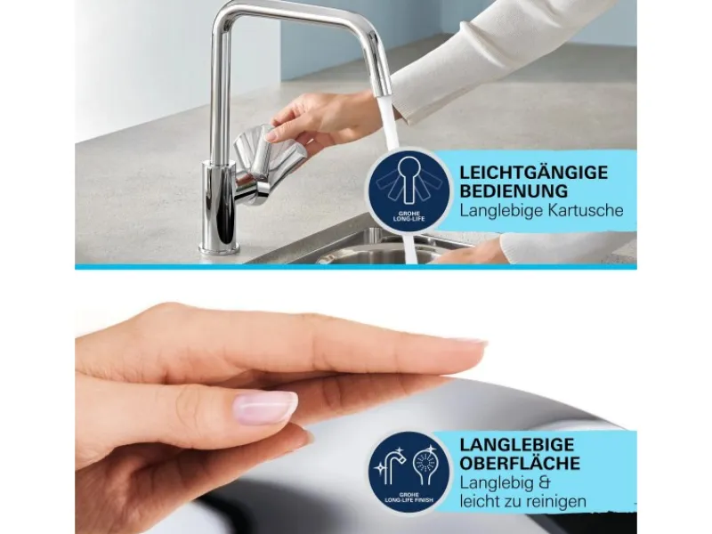 Grohe QuickFix Einhebel-Spültischarmatur Start Loop Chrom mit Brause