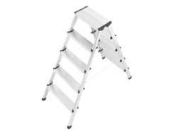 Best Hailo Alu-Sicherheits-Doppelstufenleiter 2 x 5 Stufen