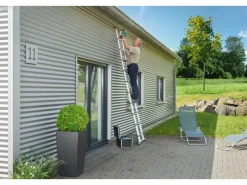 Clearance Hailo Sicherheits-Teleskopleiter FlexLine 320 Aluminium 11-stufig bis 150 kg