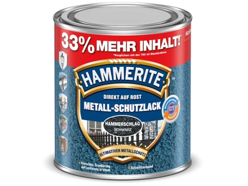 Hammerite Metall-Schutzlack Hammerschlag 1 l