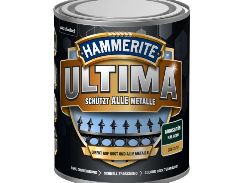 Discount Hammerite Ultima Premium Metall-Schutzlack glänzend 750 ml Moosgrün
