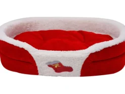 Heim Haustierbett mit weihnachtlichem Motiv Gr. M 62 x 45 x 13 cm Rot