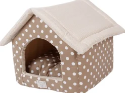 Heim Haustier-Haus Dots Gr. M mit Punkten 58 cm x 48 cm x 54 cm Beige