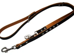Heim Hunde-Vorführleine Stern Breite 18 mm Länge 200 cm Schwarz-Natur