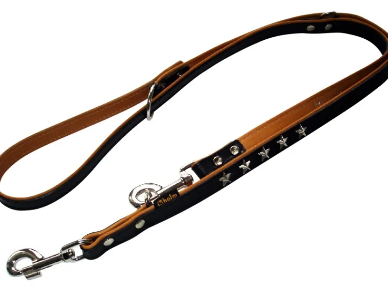 Heim Hunde-Vorführleine Stern Breite 18 mm Länge 200 cm Schwarz-Natur