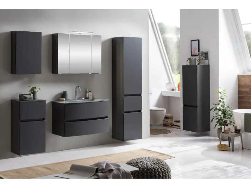 Held Möbel Unterschrank Salerno 40 cm matt Grau-