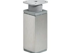 New Hettich Möbelfuß 100 - 115 mm x 40 mm x 40 mm Stahl Edelstahl-Optik 1 Stück