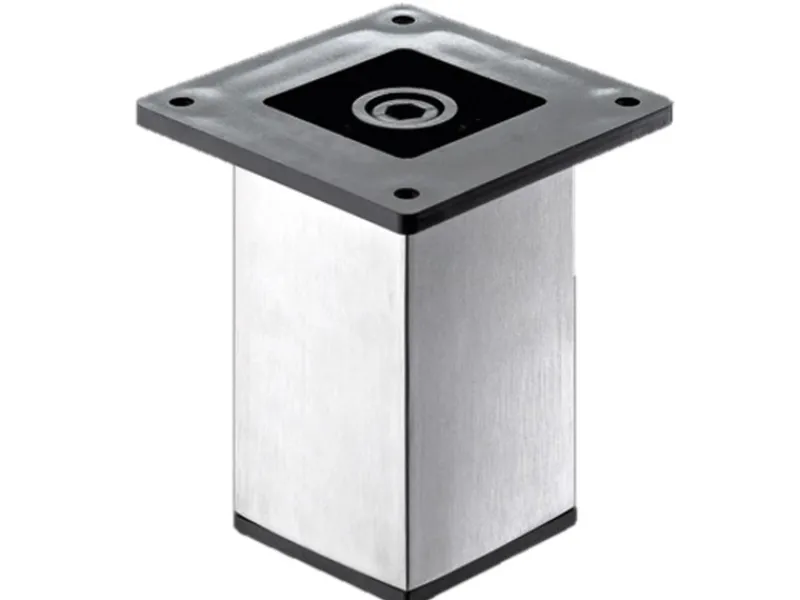 Hettich Möbelfuß 50 x 50 x 100 mm -Optik Edelstahl