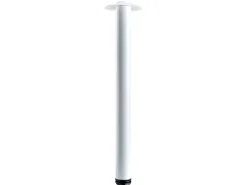 Hot Hettich Tischbein Ø 60 mm x 700 mm inkl. Montageplatte Weiß