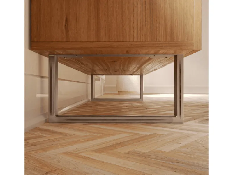 HEVVA Möbelbein GRAZ 20 cm Hoch 45 cm Tief 1 Stück Rohstahl-Klarlack