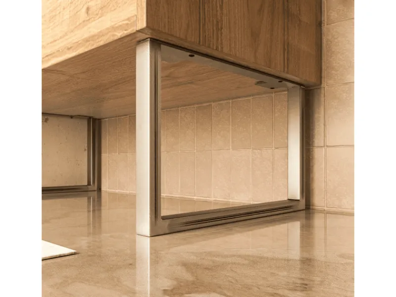 HEVVA Möbelbein GRAZ 25 cm Hoch 50 cm Tief 1 Stück Rohstahl-Klarlack